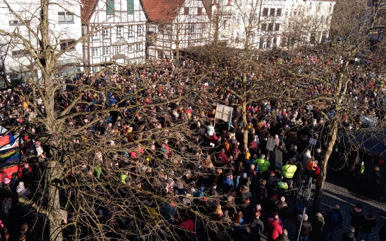 Demonstration für Vielfalt und Zusammenhalt auf dem Kamener Markt am 27. Januar 2024.