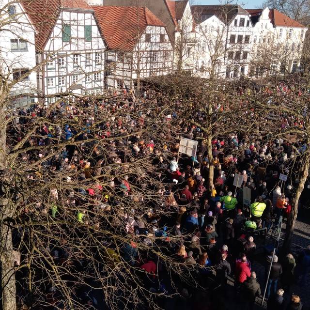 Demonstration für Vielfalt und Zusammenhalt auf dem Kamener Markt am 27. Januar 2024.