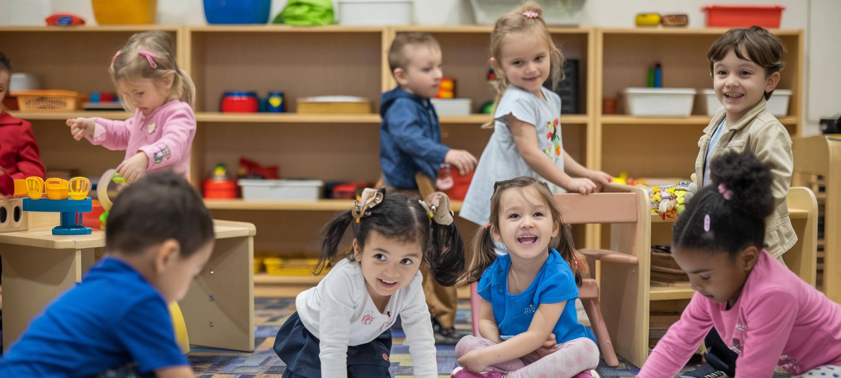 Kita Kinder spielen gemeinsam