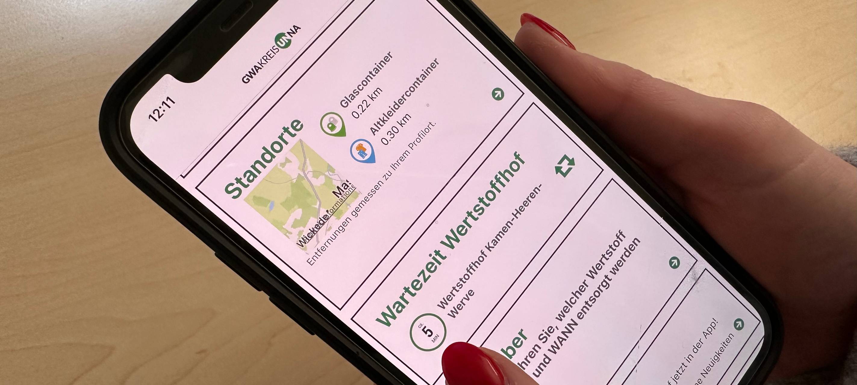 Wertstoffhof Kamen-Heeren-Werve bietet Stauwarner in der GWA-Abfall-App an