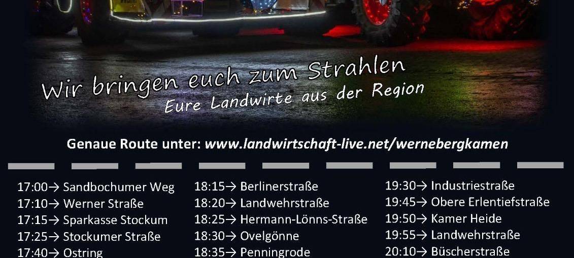 Trecker-Lichterfahrt durch Werne und Bergkamen