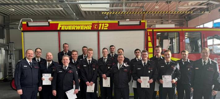 Die Beförderten und Geehrten.