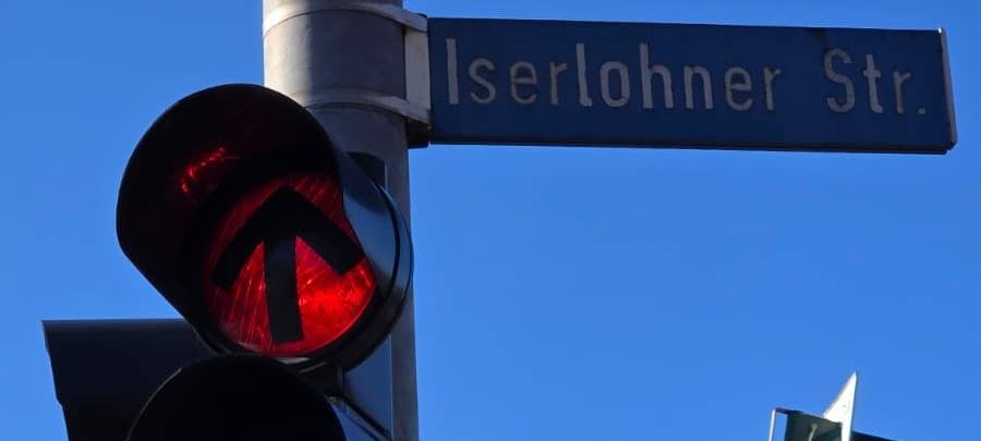 Ampel an der Iserlohner Str. in Unna